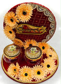 Orange Flower Rakhi ritual platter
