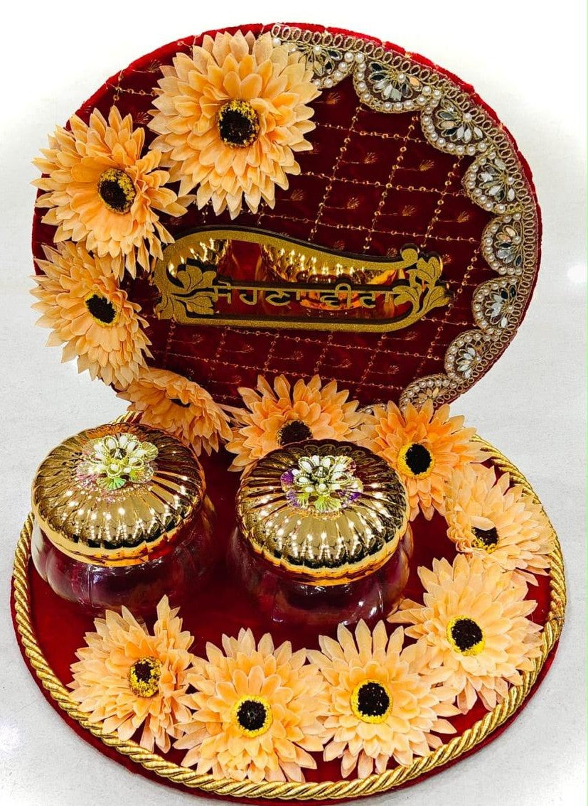 Orange Flower Rakhi ritual platter