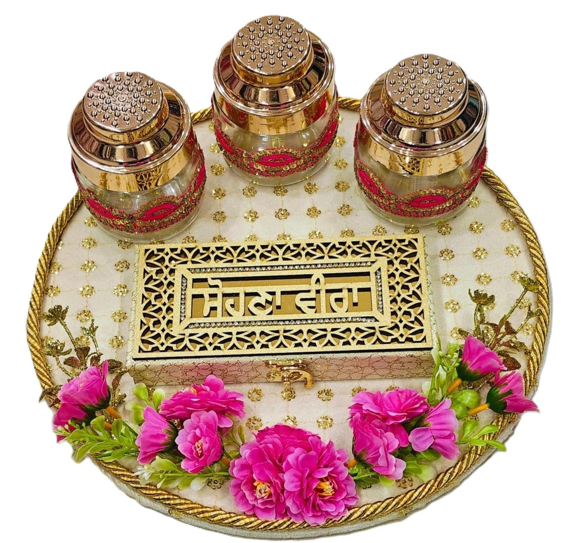 Royal "Mere Veer Ji" Handcrafted Rakhi Platter Set