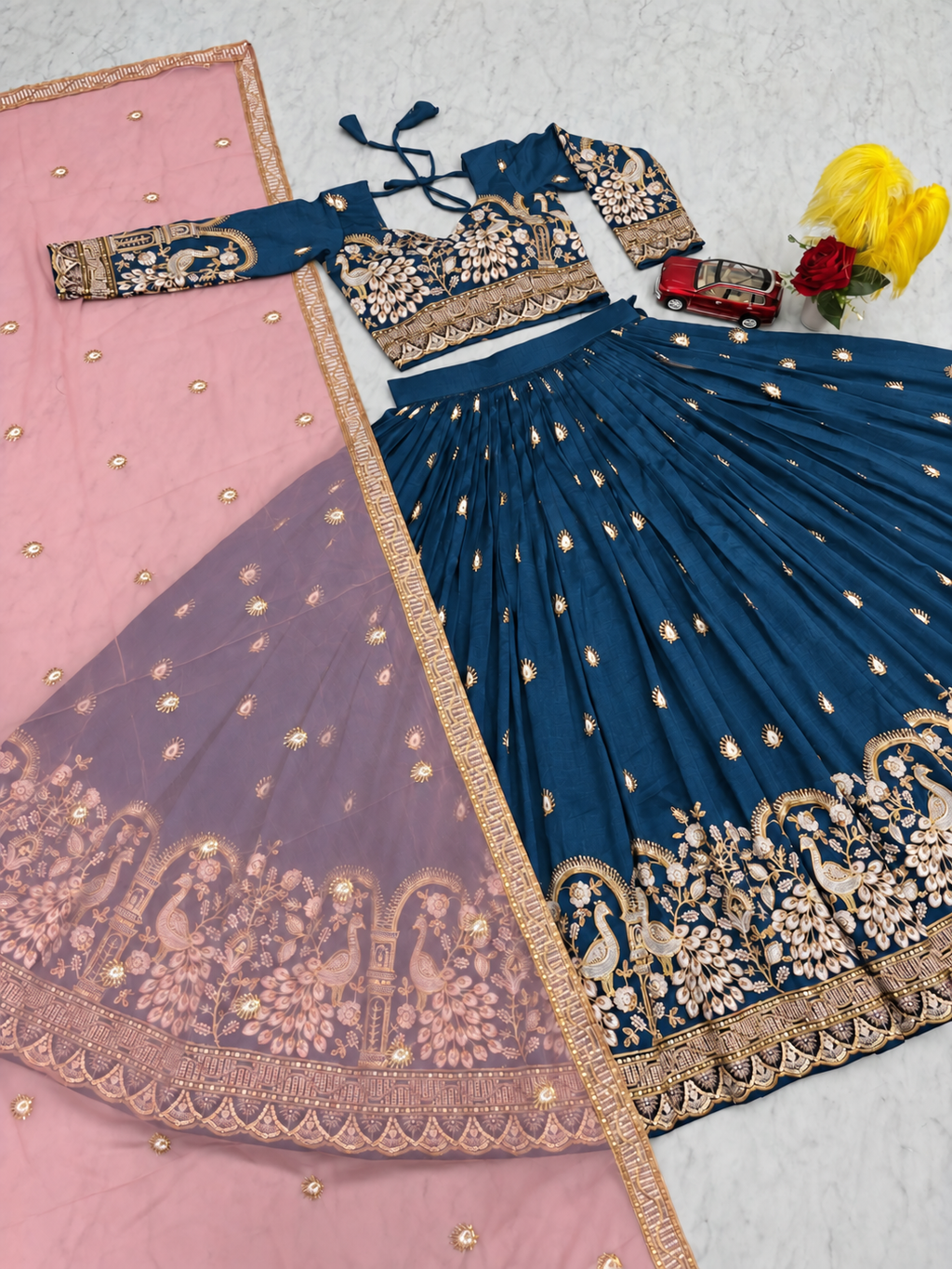 Peacock Embroidered Festive Lehenga Set
