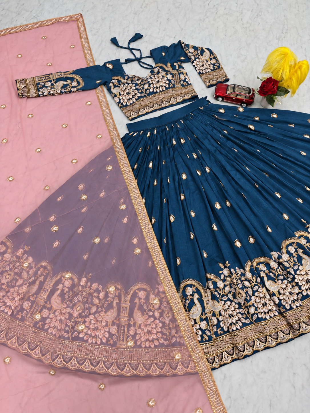 Peacock Embroidered Festive Lehenga Set