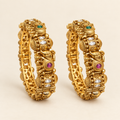 Gold-Plated Multicolour Stone Kangan Set