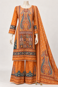 Orange Paisley Kurta & Palazzo Set with Dupatta