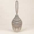 Silver-Tone Embellished Potli Bag with Draped Chains