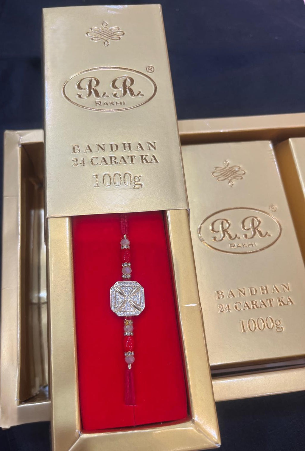 Four-Petal American Diamond Rakhi
