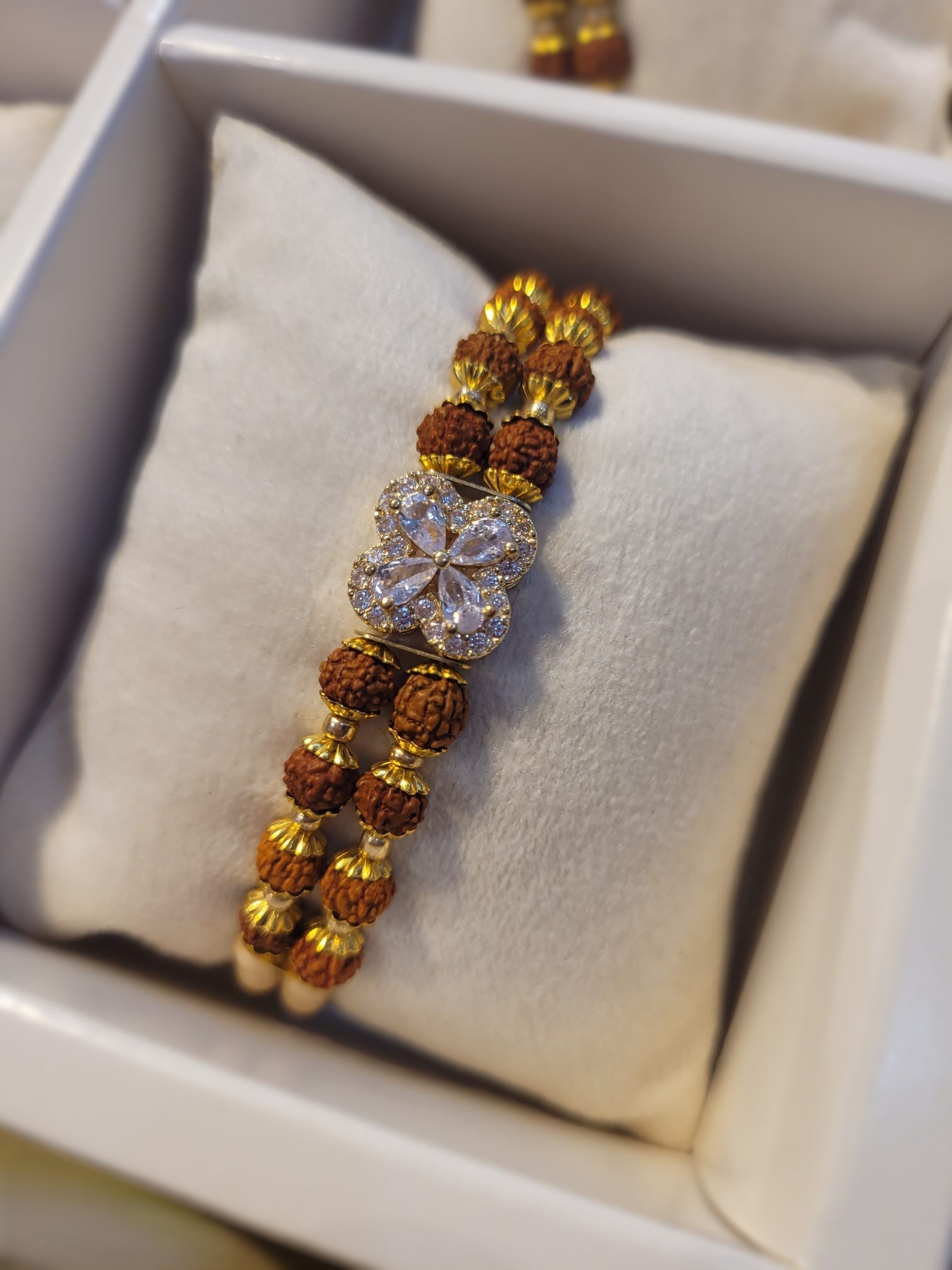 Rudraksh & Flower Band Rakhi