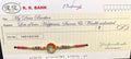 Traditional Peacock Pearl Rakhi & Novelty Shagun Cheque
