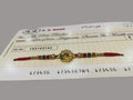 Elegant Peacock Pearl Rakhi & Novelty Shagun Cheque