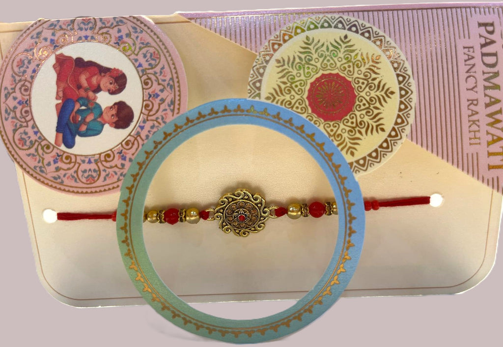 Traditional Red and Gold Rakhi