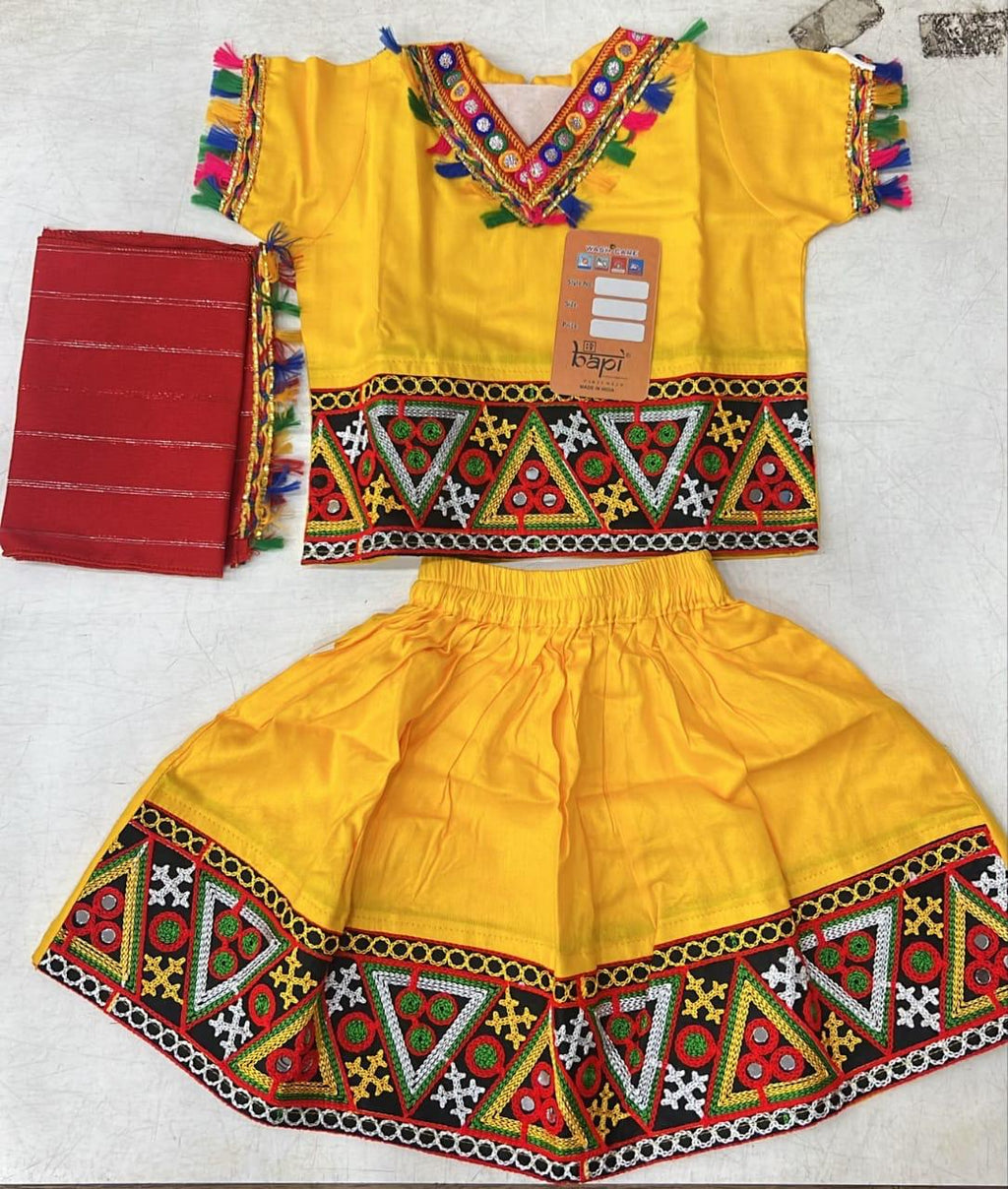 Vibrant Yellow/Orange Gujarati Chaniya Choli