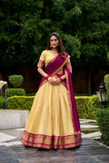 Golden South Indian Half-Saree Set