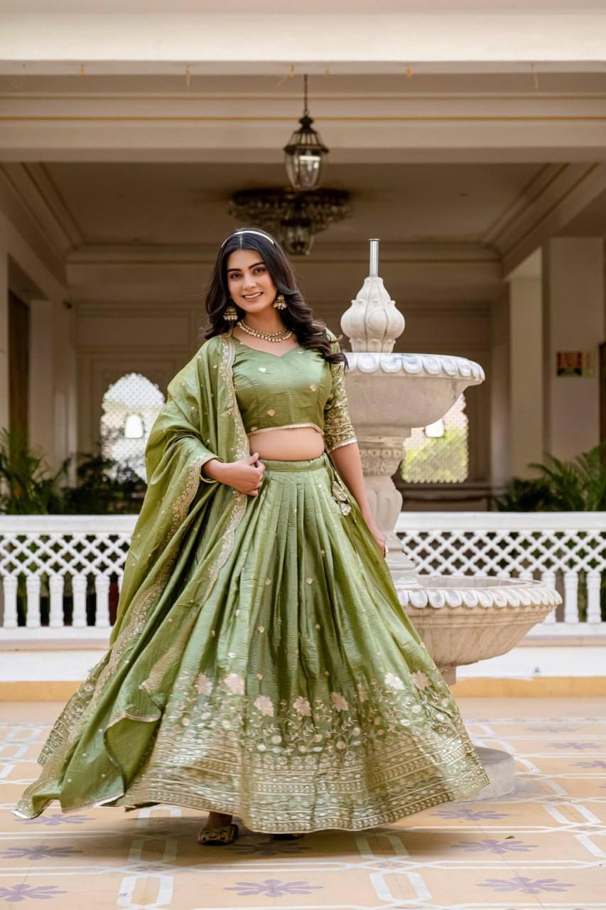 Regal Embroidered Festive Lehenga Set