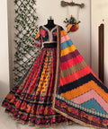 Multicolour Floral-Print Festive Lehenga Set