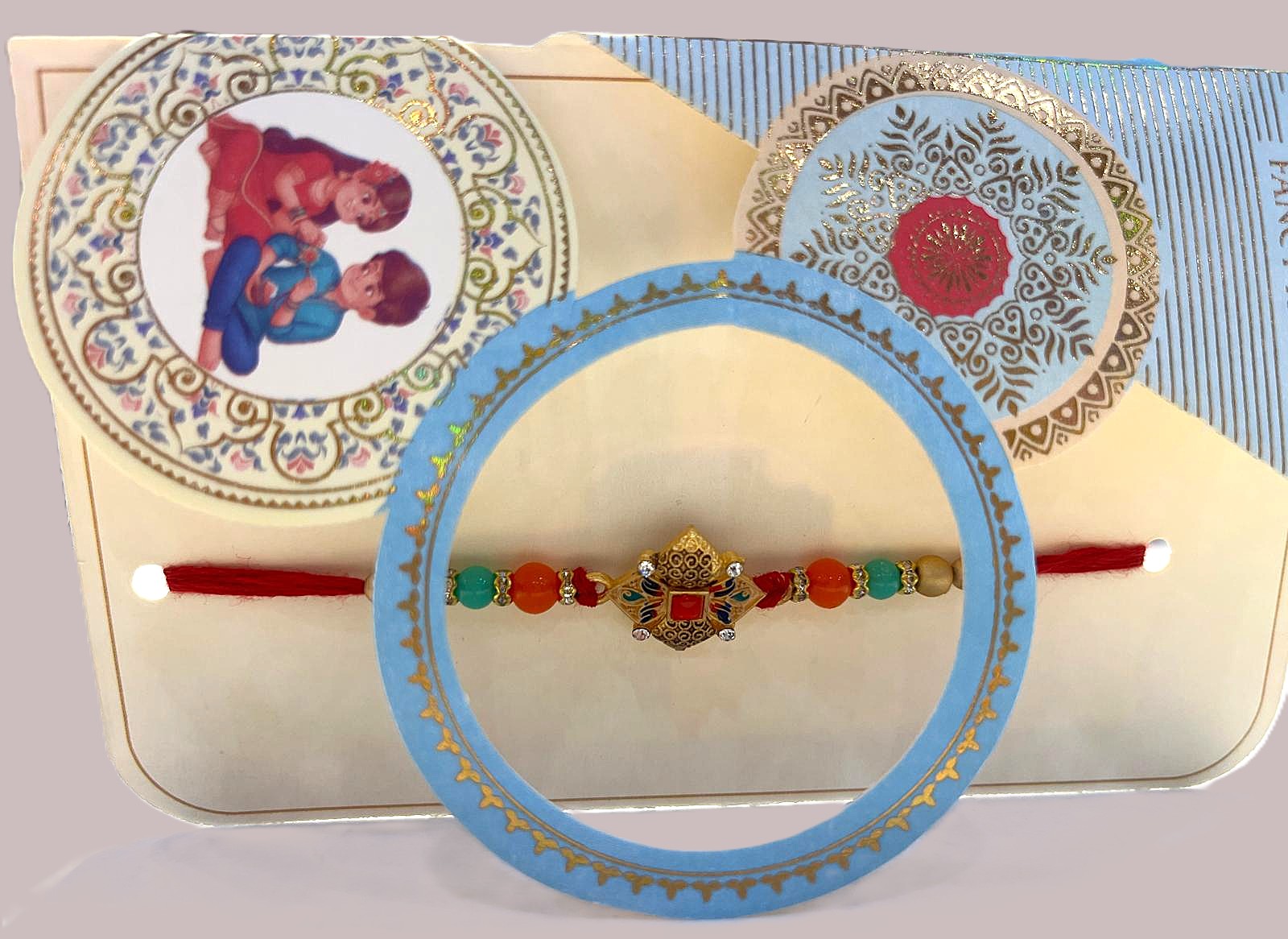 Geometric Crest Rakhi
