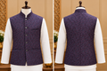 Men's Plum Purple Floral Jacquard Nehru Jacket
